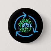 Verminder hergebruik Recyclen omgeving Ronde Button 5,7 Cm (Voorkant)