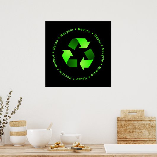 Verminder, hergebruik, Recyclen Poster (Keuken)