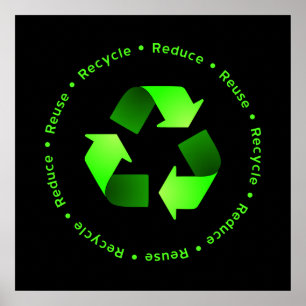 Verminder, hergebruik, Recyclen Poster