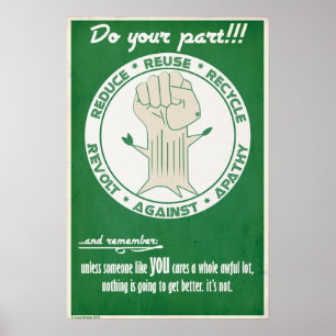 Verminder hergebruik Recyclen Poster
