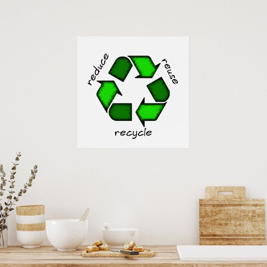 Verminder, hergebruik Recyclen Poster (Keuken)