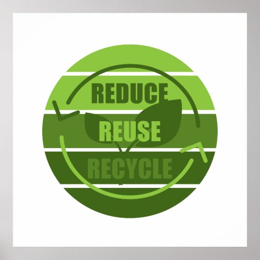 Verminder hergebruik recyclen poster (Voorkant)