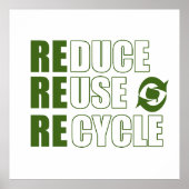 Verminder hergebruik recyclen poster (Voorkant)