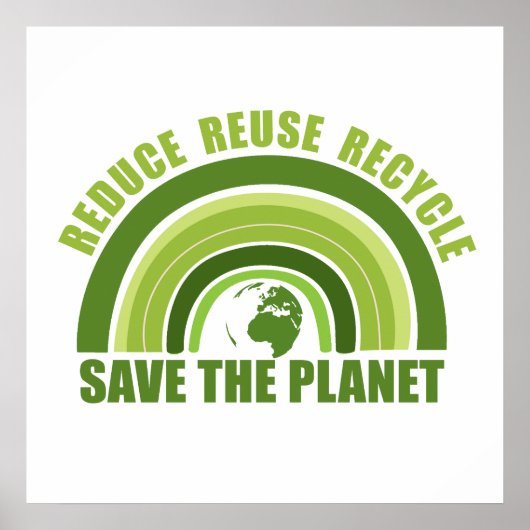 Verminder hergebruik recyclen poster (Voorkant)