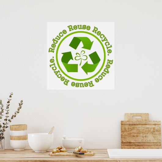 Verminder hergebruik Recyclen Poster (Keuken)