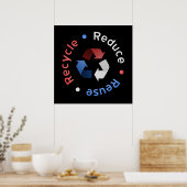 Verminder, hergebruik, Recyclen Poster (RWB) (Keuken)