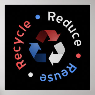 Verminder, hergebruik, Recyclen Poster (RWB)