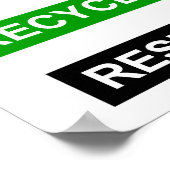 Verminder hergebruik Recyclen poster weerstaan (Hoek)