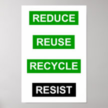 Verminder hergebruik Recyclen poster weerstaan