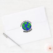 Verminder, hergebruik, Recyclen, respecteer Sticke Ronde Sticker (Envelop)