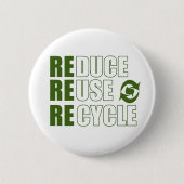 Verminder hergebruik recyclen ronde button 5,7 cm (Voorkant)