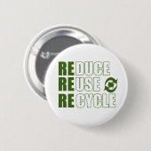 Verminder hergebruik recyclen ronde button 5,7 cm (Voorkant /achterkant)