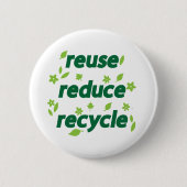 Verminder hergebruik recyclen ronde button 5,7 cm (Voorkant)