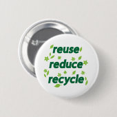 Verminder hergebruik recyclen ronde button 5,7 cm (Voorkant /achterkant)