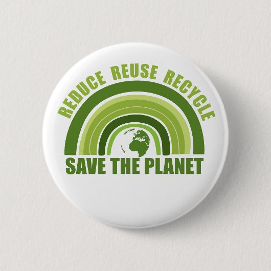 Verminder hergebruik recyclen ronde button 5,7 cm (Voorkant)