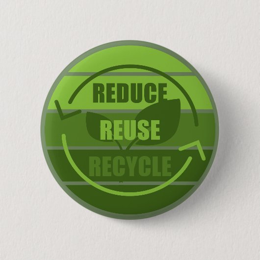 Verminder hergebruik recyclen ronde button 5,7 cm (Voorkant)