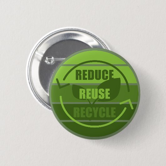 Verminder hergebruik recyclen ronde button 5,7 cm (Voorkant /achterkant)