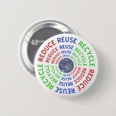 Verminder, hergebruik, Recyclen Ronde Button 5,7 Cm (Voorkant /achterkant)