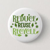 Verminder hergebruik recyclen ronde button 5,7 cm (Voorkant)
