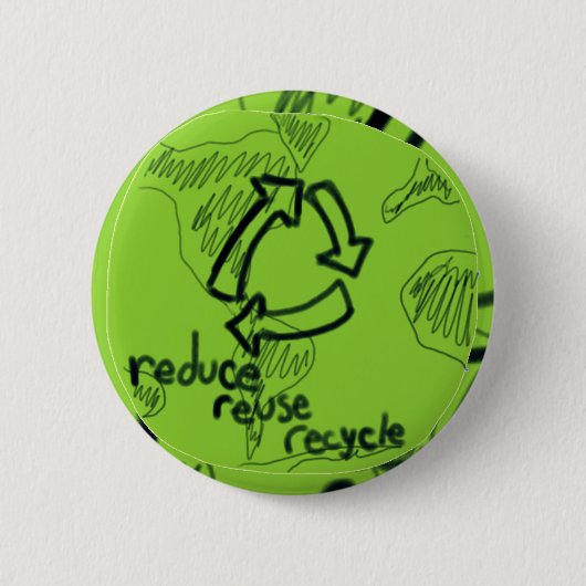 Verminder hergebruik Recyclen Ronde Button 5,7 Cm (Voorkant)