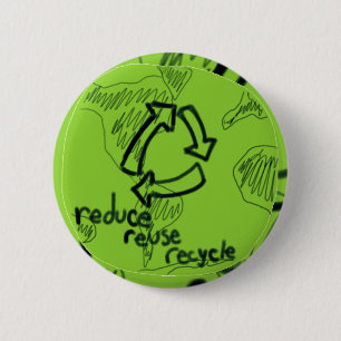 Verminder hergebruik Recyclen Ronde Button 5,7 Cm