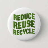Verminder hergebruik recyclen ronde button 5,7 cm (Voorkant)
