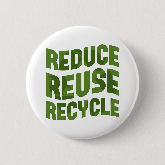 Verminder hergebruik recyclen ronde button 5,7 cm (Voorkant)