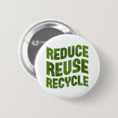 Verminder hergebruik recyclen ronde button 5,7 cm (Voorkant /achterkant)