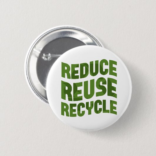 Verminder hergebruik recyclen ronde button 5,7 cm (Voorkant /achterkant)