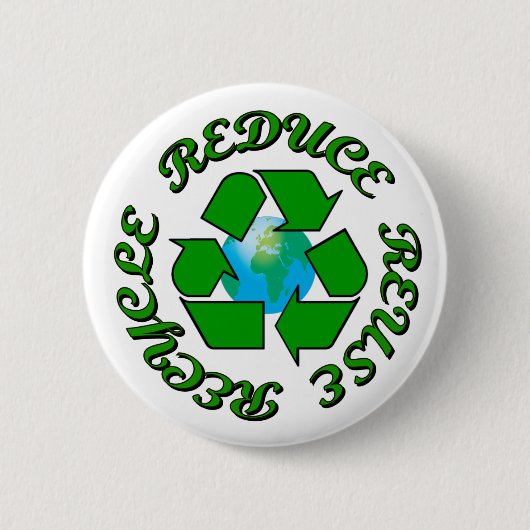 Verminder hergebruik Recyclen Ronde Button 5,7 Cm (Voorkant)