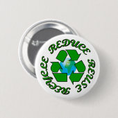 Verminder hergebruik Recyclen Ronde Button 5,7 Cm (Voorkant /achterkant)