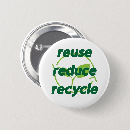 Verminder hergebruik recyclen ronde button 5,7 cm (Voorkant /achterkant)