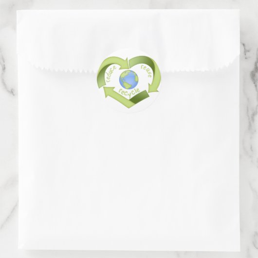 Verminder, hergebruik, Recyclen Ronde Sticker (Tas)