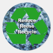 Verminder, hergebruik, Recyclen Ronde Sticker (Voorkant)