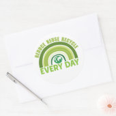 Verminder hergebruik recyclen ronde sticker (Envelop)