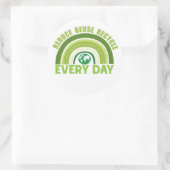 Verminder hergebruik recyclen ronde sticker (Tas)