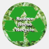 Verminder, hergebruik, Recyclen Ronde Sticker (Voorkant)