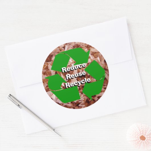 Verminder, hergebruik, Recyclen Ronde Sticker (Envelop)