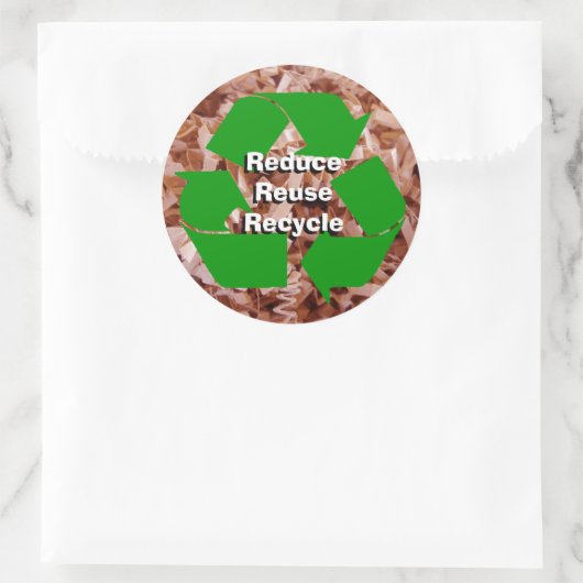 Verminder, hergebruik, Recyclen Ronde Sticker (Tas)
