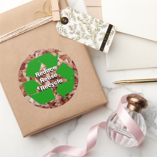 Verminder, hergebruik, Recyclen Ronde Sticker (Geschenken)