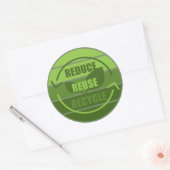 Verminder hergebruik recyclen ronde sticker (Envelop)