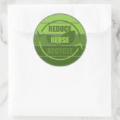 Verminder hergebruik recyclen ronde sticker (Tas)