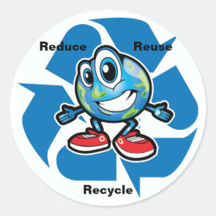 Verminder, hergebruik, Recyclen Ronde Sticker