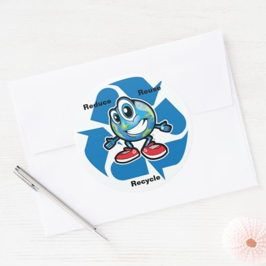 Verminder, hergebruik, Recyclen Ronde Sticker (Envelop)
