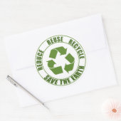 Verminder hergebruik recyclen ronde sticker (Envelop)