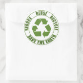 Verminder hergebruik recyclen ronde sticker (Tas)