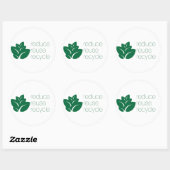 Verminder, hergebruik, recyclen ronde sticker (Vel)