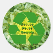 Verminder, hergebruik, Recyclen Ronde Sticker (Voorkant)