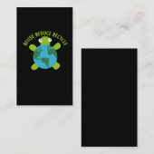 Verminder hergebruik Recyclen schildpad - bespaar  Visitekaartje (Voorkant / Achterkant)