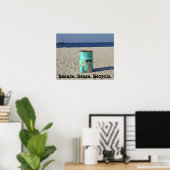 Verminder hergebruik recyclen schoon strand poster (Thuiskantoor)